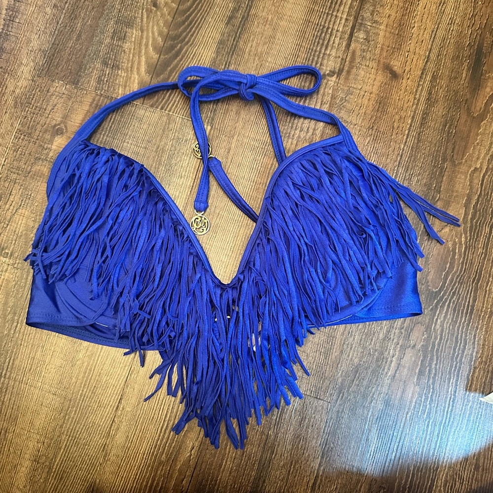 Luli Fama Fringe Bikini Top
